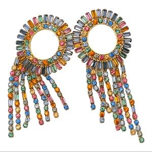 Gorgeous J. Crew Statement Rhinestone Dangle Earrings rare